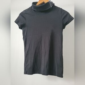 Marc Cain Black Turtleneck Top N1 – Silk Trim Detail